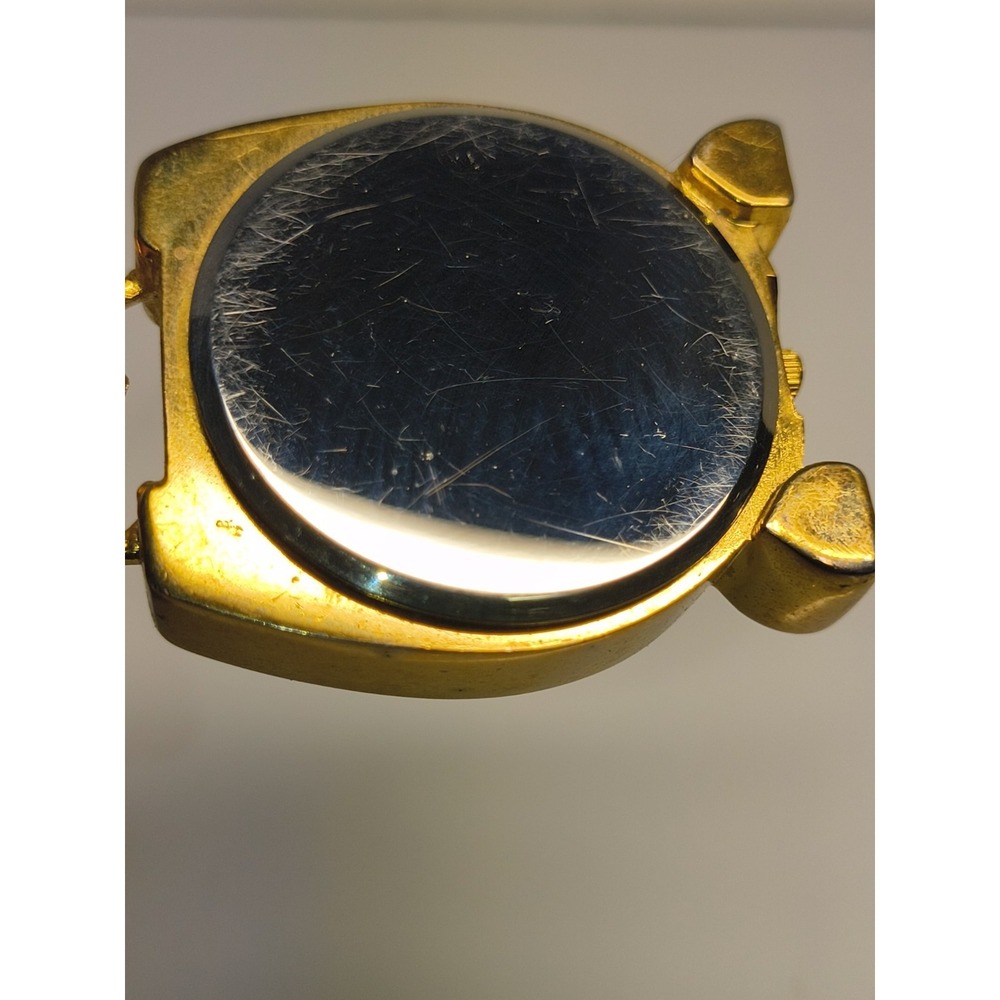 Horse & Lucky Horseshoe Mini Desk Clock Gold Tone- Equestrian Collectible- Works - Picture 8 of 8